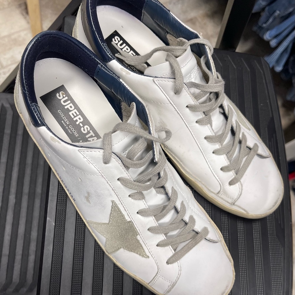Men’s Golden Goose White & Navy - Size 45